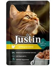 Justin Консервы для кошек (Курица в соусе)